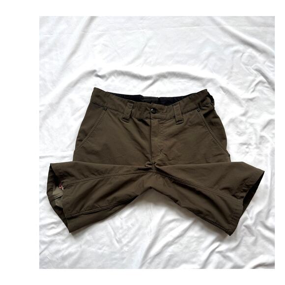 Chrome Industries Folsom Shorts 32 Olive Green Cycling Stretch Water Resistant - Picture 3 of 4